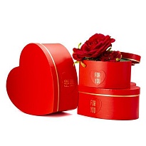 Коробка подарочная сердце, "FOR YOU", 23*23*11см, красный/золото