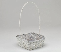 Корзина (бамбук) d18*h8*hh32см квадрат серый