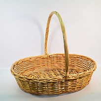 Корзина плетеная (ива) d48*d30*h10*hh35см, натуральный