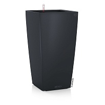 Кашпо Лечуза Кубико Колор 30, автополив, серый 30*30*56см
