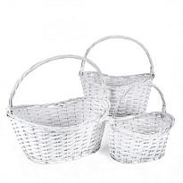Корзина (ива) d40*33*h18*hh39см овал белый