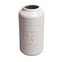 Ваза декоративная с орнаментом d20*d7 h10,5см керамика кремовый