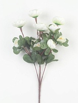 Камелия в букете, искусственная, 15 голов, h34см, белый