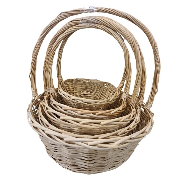 Корзина (ива) d29*h11,5*hh40см круг натуральный