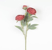 Пион искусственный 2головы 1бутон h70см красный