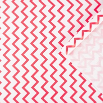 Бумага крафт белая 70см*7,5м 400г Зигзаг красный