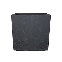 Кашпо на колесиках Lamela Каро Eco beton 40*40h39,4см 36л дренажно-слив.система пластик черный бетон