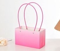 Пакет для цветов 10*13*22см Градиент розовый 