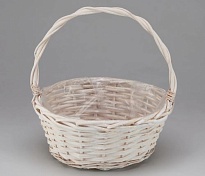 Корзина плетеная (ива) d30*h14*hh33см круг белый