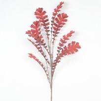 Зелень, ветка искусственная, Резная, h116см, бордовый