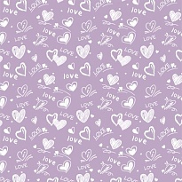 Пленка матовая 58см*10м 65мкр Магия любви сиреневый