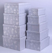 Коробка подарочная НГ Подарок 19*13 h7,5см серый