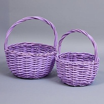 Корзина (ива) d24*h13*hh26см круг сиреневый