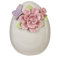 Сувенир Яйцо (керамика), h10,5*8*7,5см белый