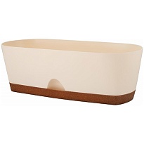 Ящик балконный Wood 40*17 h13.3см 5.33л с поддоном пластик сливочный/бук