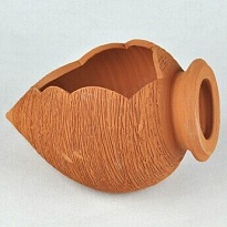 Кашпо уличное Амфора лежащая мини 20см керамика терракотовый