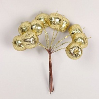 Вставка Яблоки 9шт d2см золотой