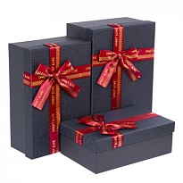 Коробка с бантом 19*12*6см черный