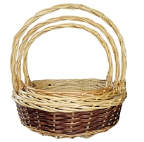 Корзина плетеная (ива) d36*d30,5*h11*hh33см круг натуральный коричневый