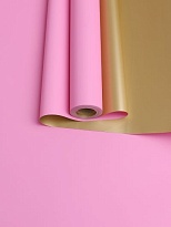 Пленка матовая 58см*10м 65мкр золотой-розовый нежный