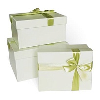 Коробка подарочная с бантом 23*19*13см, салатовый