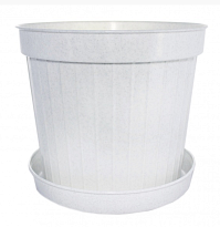 Кашпо Классик №10 d29 h25см 12л с поддоном пластик мраморный