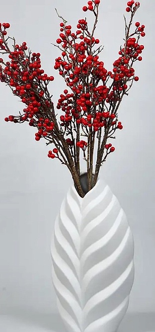 Ваза декоративная h44см керамика белый