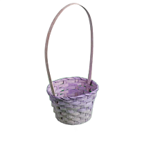 Корзина (бамбук) d13*h9,5*hh28см круг фиолетовый светлый