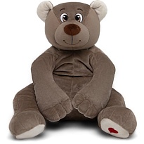 Мягкая игрушка медведь Лари h35см бежево-серый