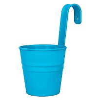 Кашпо настенное Ведро d9.6*d13.5 h25см 1,3л пластик голубой