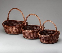 Корзина (ива) d47*40*h19*6*hh48 овал коричневый