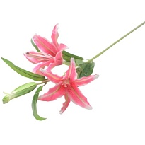 Лилия искусственная 2головы 1бутон h105см розовый