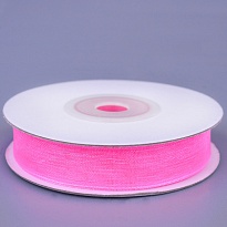 Лента органза 12мм*25ярд розовый (04)