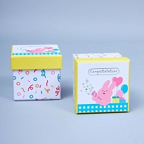 Коробка подарочная "Праздник" 8*8*6,5см белый