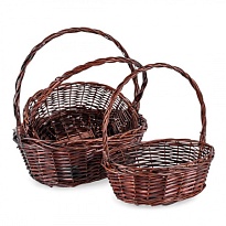 Корзина (ива) d31*23*h12*hh35см овал коричневый