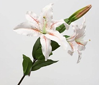 Лилия искусственная 2головы 1бутон h93см розово-светлый