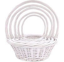 Корзина плетеная (ива) d32*h15*hh38см круг белый