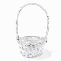 Корзина (ива) d23*h14*hh43см круг белый