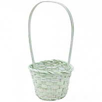 Корзина (бамбук) d13*h9,5*hh28см круг зеленый светлый