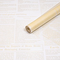 Пленка матовая 60см 200гр Газета деловая кремовый