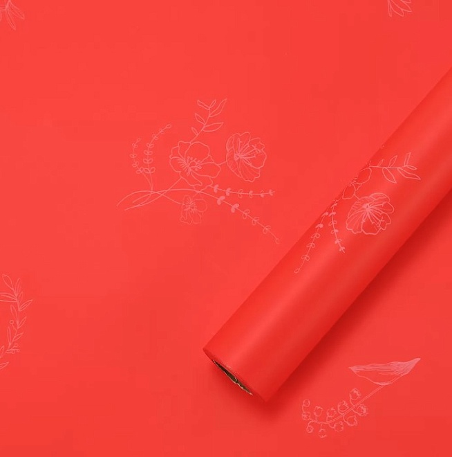 Пленка матовая 58см*10м 65мкр Эстетика алый