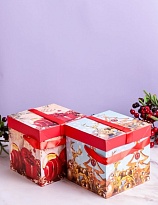 Коробка подарочная НГ 15*15*15см микс