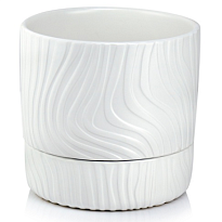 Кашпо Polnix Vintage d13 h13см с поддоном керамика белый