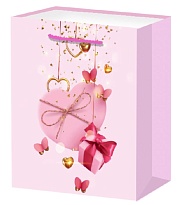 Пакет подарочный 26*32*12см с глиттером Романтика 4