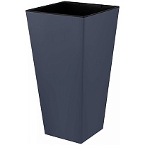 Кашпо London Cube 30*30 h56,4см 34л с вкладкой пластик вулканический серый