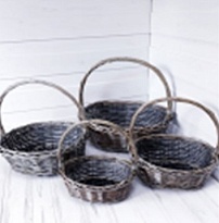 Корзина (ива) d28*h20*hh10см овал  серый