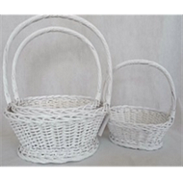 Корзина (ива) d46*h15*hh45см овал белый