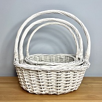 Корзина плетеная (ива) d42*34*h16/41см, белый