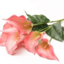 Каллы в букете искусственные 7 голов h62см малиновый