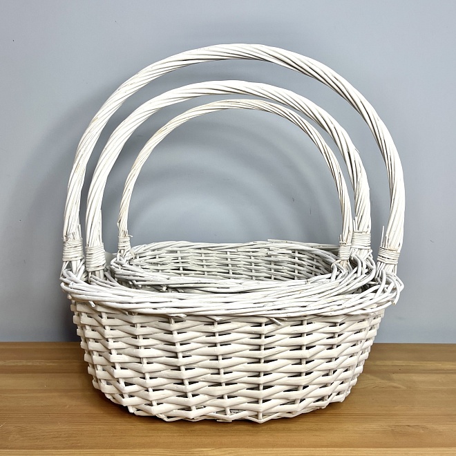 Корзина плетеная (ива) d42*34*h16/41см, белый